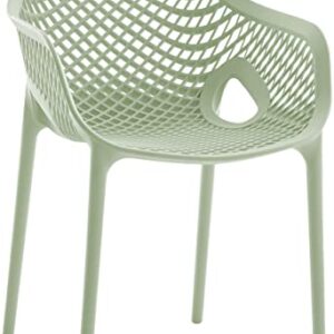 Meridian Furniture 329Mint Modern | Contemporary Patio Dining Chair with Polypropylene Plastic, Weather Resisting for Indoor or Outdoor Use, Set of 4, 22.5" W x 24.5" D x 31.5" H, Mint