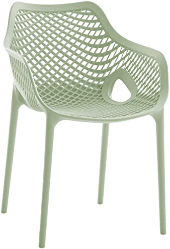 Meridian Furniture 329Mint Modern | Contemporary Patio Dining Chair with Polypropylene Plastic, Weather Resisting for Indoor or Outdoor Use, Set of 4, 22.5" W x 24.5" D x 31.5" H, Mint