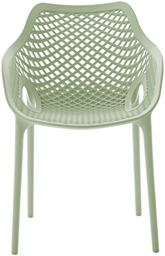 Meridian Furniture 329Mint Modern | Contemporary Patio Dining Chair with Polypropylene Plastic, Weather Resisting for Indoor or Outdoor Use, Set of 4, 22.5" W x 24.5" D x 31.5" H, Mint