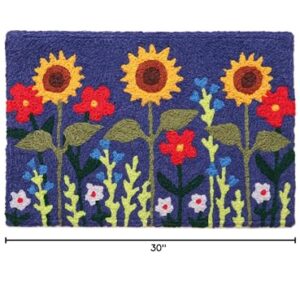 Jellybean Wild Sunflower Garden Accent Washable Rug 20" x 30" Doormat