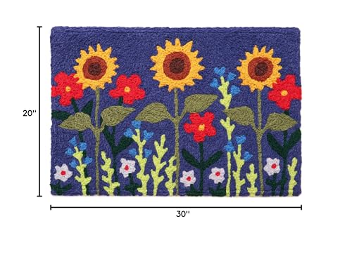 Jellybean Wild Sunflower Garden Accent Washable Rug 20" x 30" Doormat