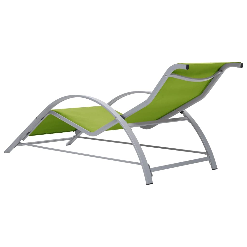 vidaXL Modern Outdoor Furniture Set with Table, 2 Sun Loungers, Made from Durable Aluminum, Green