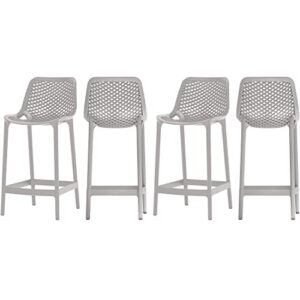 meridian furniture 330grey mykonos collection modern | contemporary outdoor patio stool with grey polypropylene plastic, weather resisting, 17.5" w x 21" d x 38" h, grey, set of 4