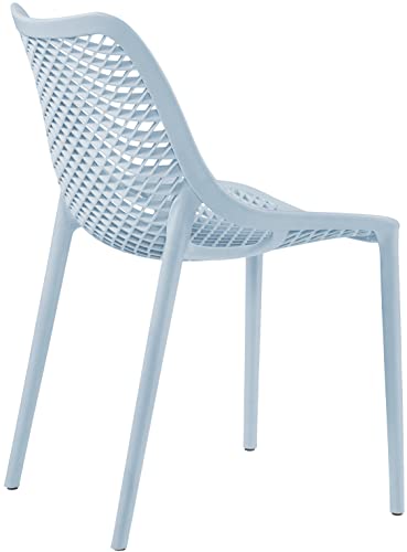 Meridian Furniture 328SkyBlue Modern | Contemporary Patio Dining Chair with Polypropylene Plastic, Weather Resisting for Indoor or Outdoor Use, Set of 4, 20" W x 24.5" D x 33" H, Sky Blue