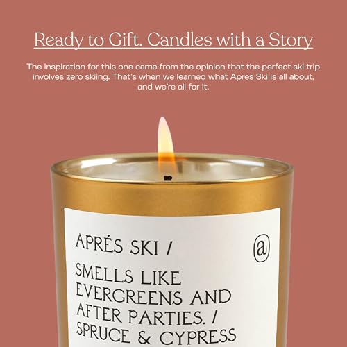 Anecdote 'Apres Ski' Coconut Soy Wax Candle Jar | Premium Hand Poured & Long Burning | Spruce & Cypress Scent | Phthalate-Free | for Home, Office, Gift - 9 Oz