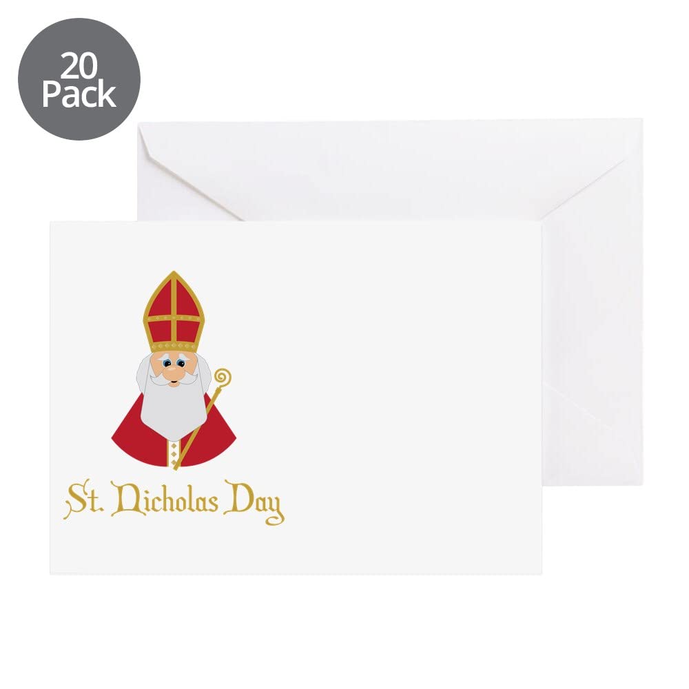 CafePress St Nicholas Day Greeting Cards Greeting Card (20-pack), Note Card with Blank Inside, Birthday Card Matte