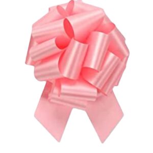 Feronia Packaging 2 Pieces Pull Bow for Gift Wrapping Gift Bows Pull Bow With Ribbon for Wedding Gift Baskets, 5.5 Inch 20 Loop (Light Pink)