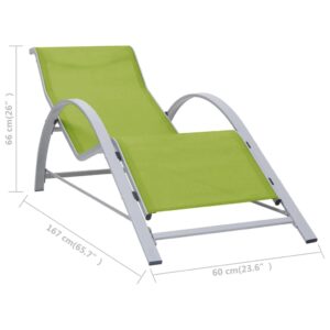 vidaXL Modern Outdoor Furniture Set with Table, 2 Sun Loungers, Made from Durable Aluminum, Green