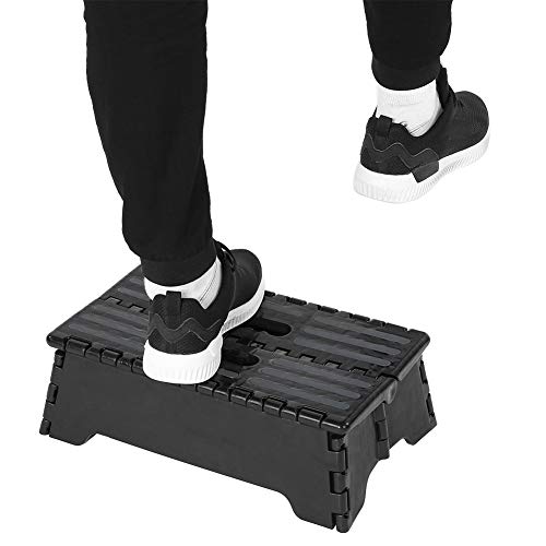 Folding Step Stool, 15 Inch The Anti Skid Step Stool is Sturdy to Support Adults and Enough for Kids. Opens Easy with One Flip. Great for Kitchen, Bathroom, Bedroom, Kids or