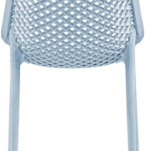 Meridian Furniture 328SkyBlue Modern | Contemporary Patio Dining Chair with Polypropylene Plastic, Weather Resisting for Indoor or Outdoor Use, Set of 4, 20" W x 24.5" D x 33" H, Sky Blue