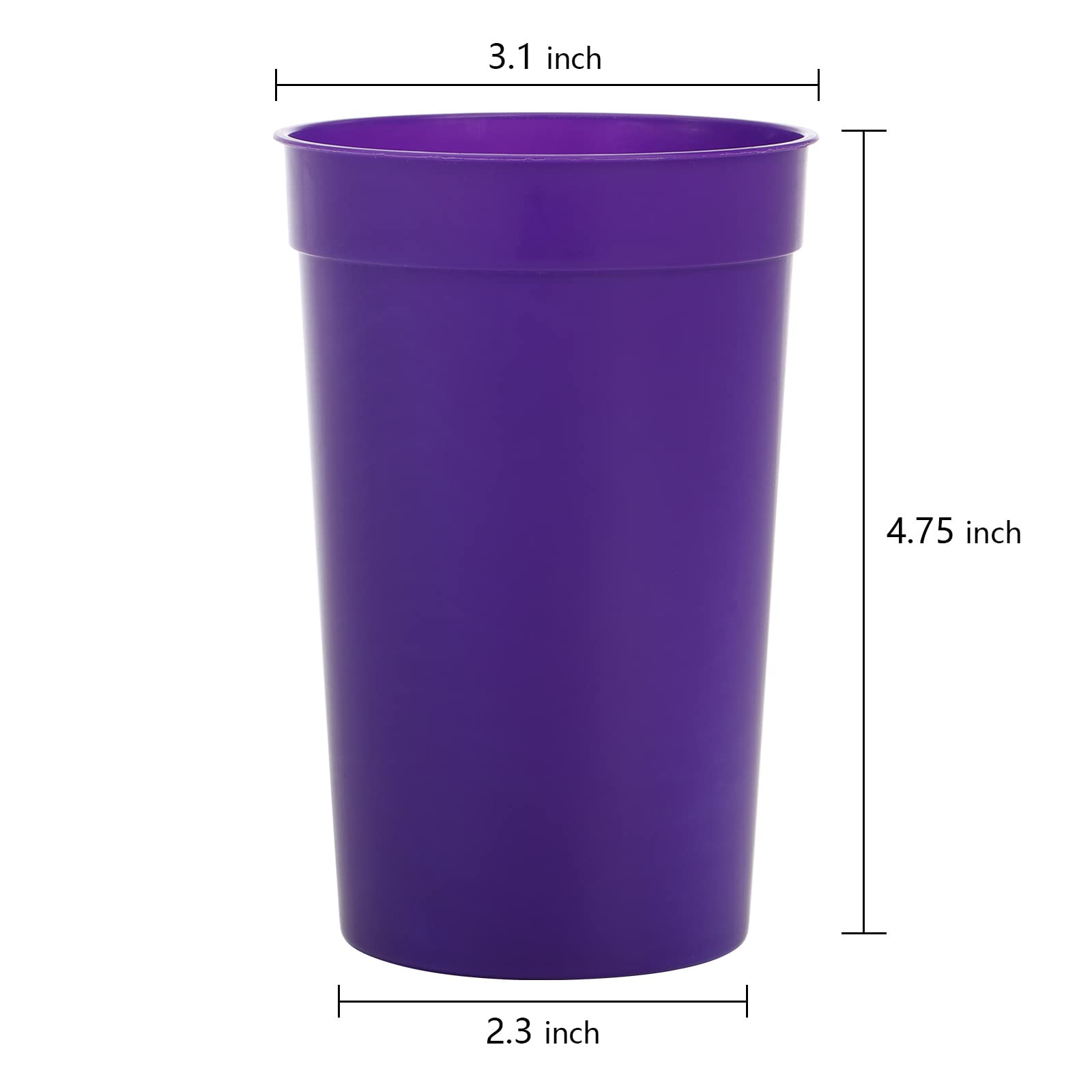 Fasmov 30 Pack 16 oz. Plastic Cups Plastic Tumblers Blank Reusable Drink Tumblers for Parties, Events, Marketing, Weddings, Purple