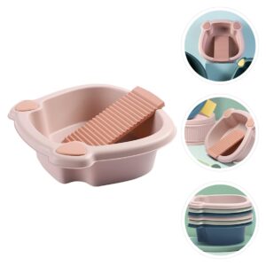 Toddmomy Laundry Basin 1set Washing Wash Hand for Laundry Dormitory Washboard Daily Delicate Scrubbing Board: Basin Clothing Home and Small Tub Clothes Board Portable Laundry Board