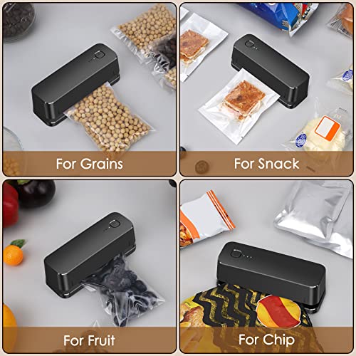 ODSD Mini Heat Sealer, Mini Bag Sealer Heat Sealer, Portable Handheld Bag Resealer Machine for Chip Bags Plastic Bags Food Storage (Black)