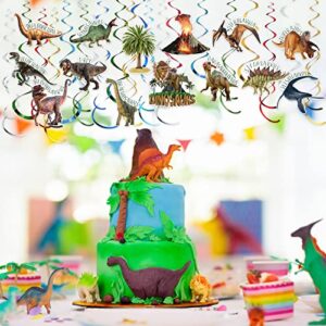 57 Pcs Dinosaur Hanging Swirls Dinosaur Birthday Party Decorations Dinosaur Foil Swirls Ceiling Spiral Streamers for Girl Boy Baby Shower Jungle Dinosaur Theme Party Supplies, Only 27 Cards