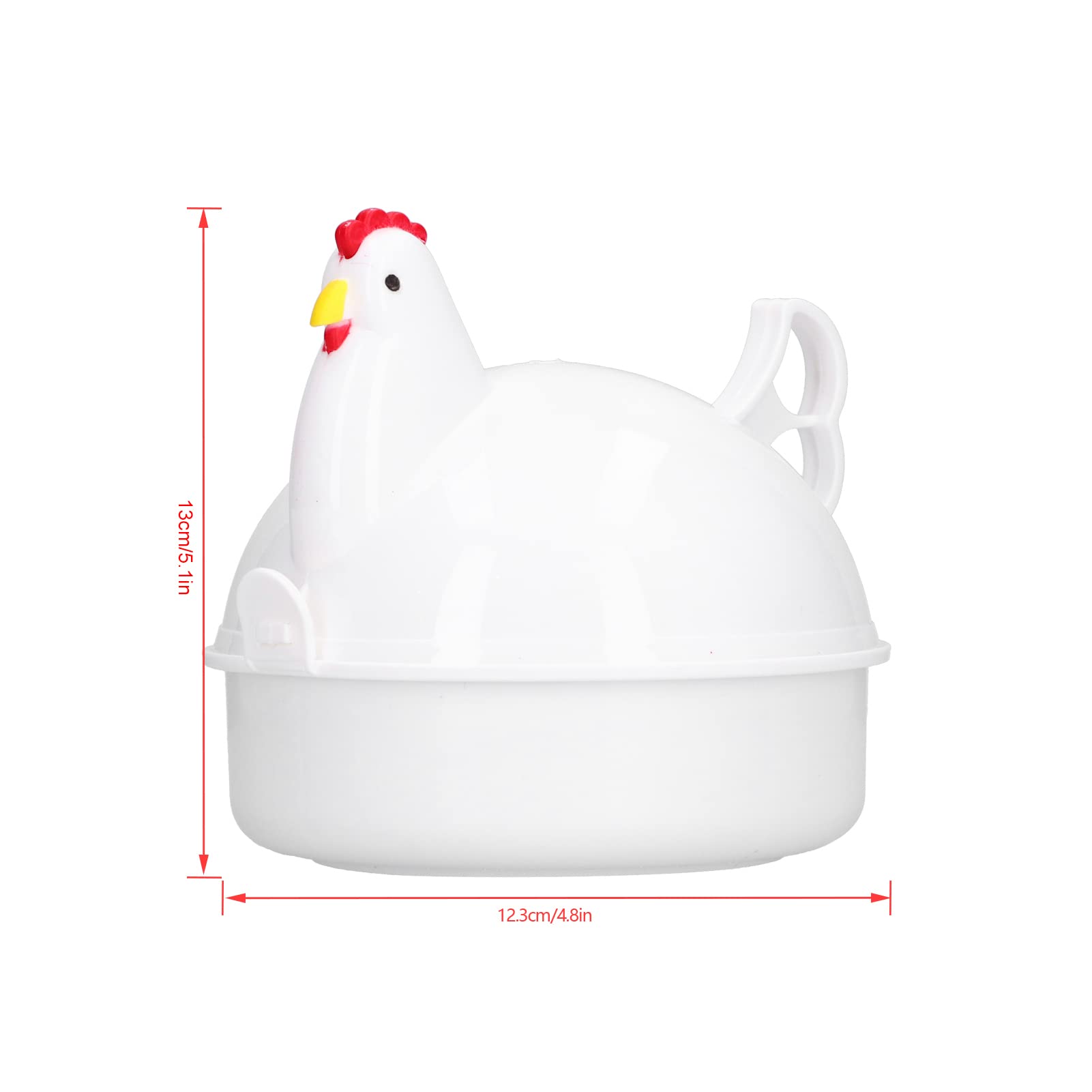 Microwave Egg Cooker, Hen Shape 4 Eggs Boiler Steamer Multifunction Egg Cooker Kitchen Food Cooking Holder with Handle for Home Kitchen