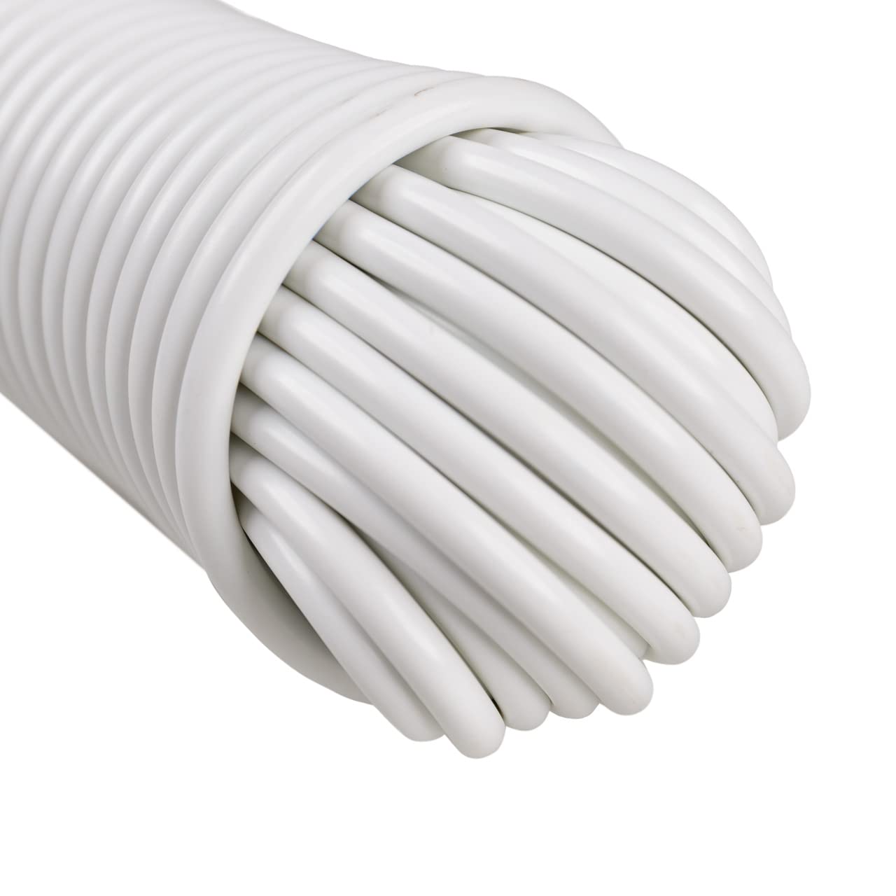 West Coast Paracord’s Plastic Coated Clothesline – Synthetic Fiber Core – All Purpose Laundry Line Dryer Rope – Strong and Durable – Crafting and DIY Projects - (7/32 Inch, 50 FT) White