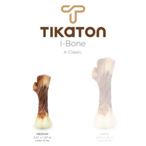 Tikaton I-Bone Durable Dog Chew Toy for Aggressive Chewers, Beef Flavor, Large…