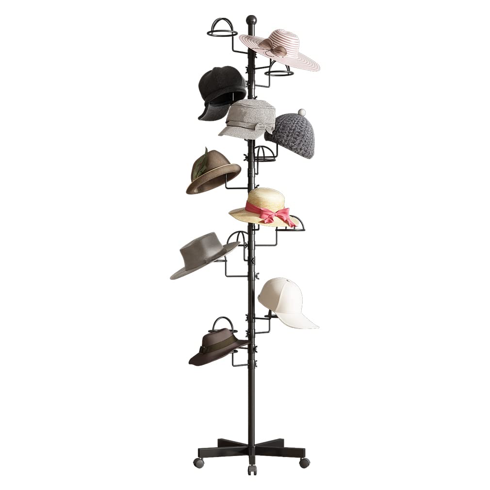 Thick forest Hat Rack with 15 Circular Hooks, Floor Hat Stand Freestanding Hat Rack Stand, Adjustable Hat Display Stand Suitable for Home or Store