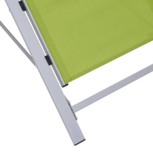 vidaXL Modern Outdoor Furniture Set with Table, 2 Sun Loungers, Made from Durable Aluminum, Green