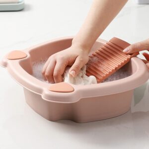 Toddmomy Laundry Basin 1set Washing Wash Hand for Laundry Dormitory Washboard Daily Delicate Scrubbing Board: Basin Clothing Home and Small Tub Clothes Board Portable Laundry Board