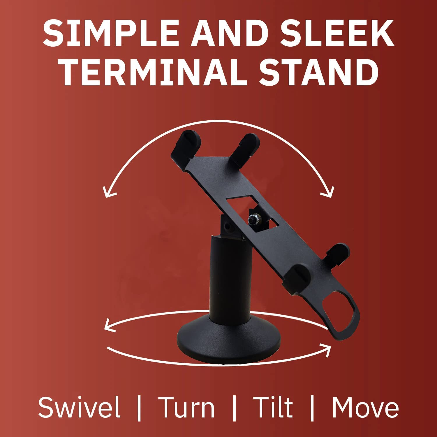 DCCStands Dejavoo QD2, QD4 & QD5 Swivel and Tilt Low Profile 4" Terminal Stand