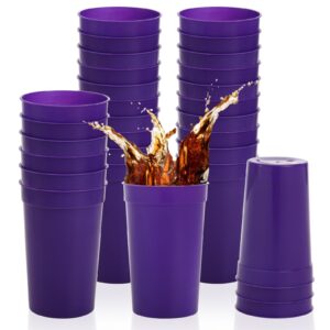 fasmov 30 pack 16 oz. plastic cups plastic tumblers blank reusable drink tumblers for parties, events, marketing, weddings, purple