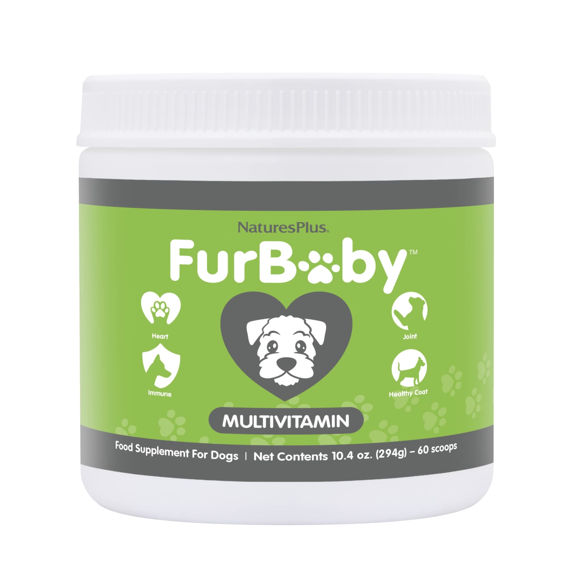 NaturesPlus FurBaby Multivitamin for Dogs - 10.4 oz - Supports Joint Health, Immune Function, Healthy Coat & Energy Production - Non-GMO - 60 Servings