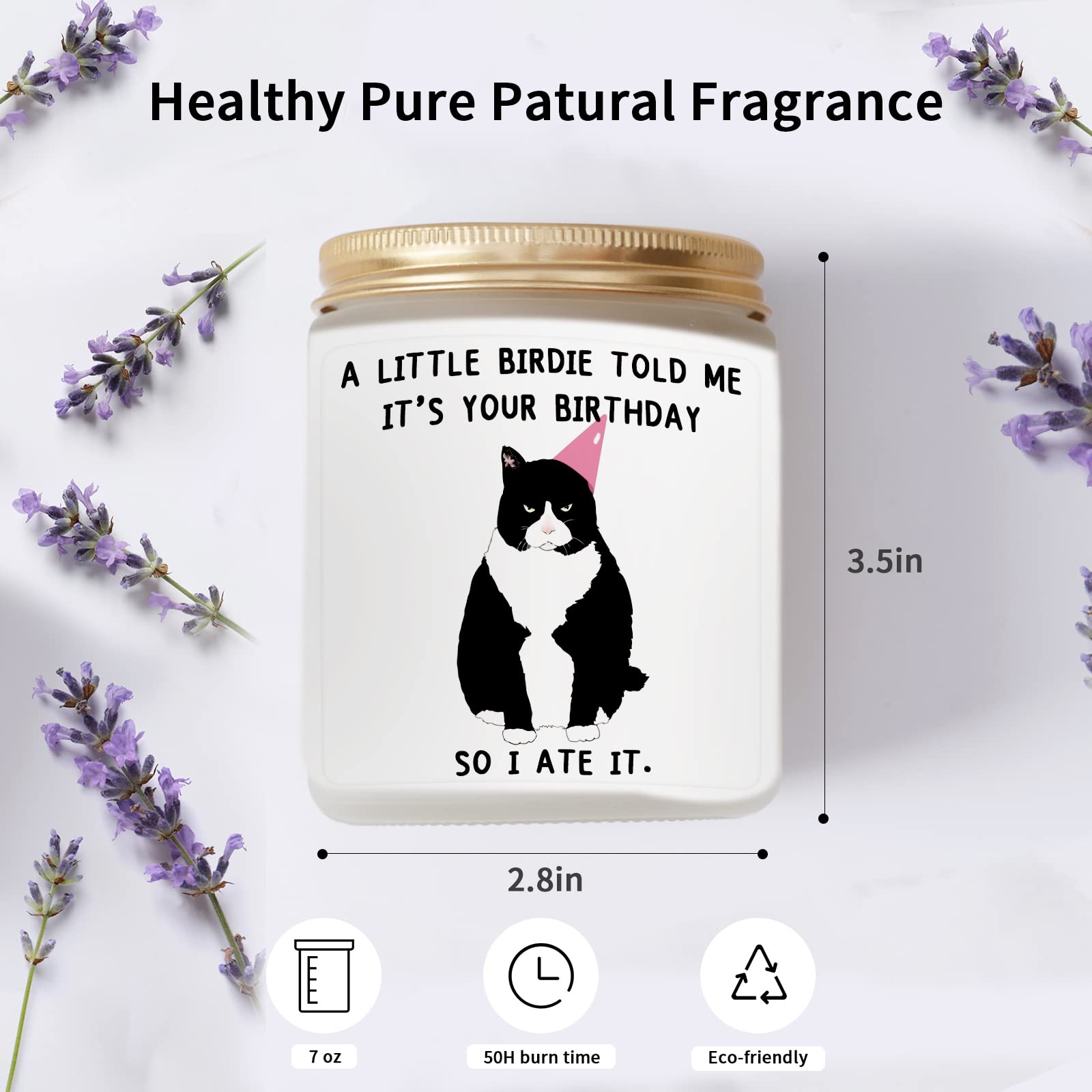 Aujzoo Happy Birthday Candle Gifts for Women - Unique Gift for Women, Friends, Sister,Mom-Lavender Scented Candle Gift idea for Her Bestie Coworker Classmate Boss Presents-Lavender Candles(7oz)