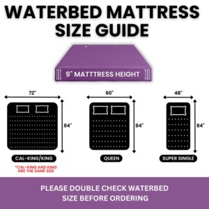 The Bedroom Store SEMI-WAVELESS 30%, Waterbed Mattress Bundle, Includes Fill & Drain Kit, 8oz. Water Conditioner and Stand-Up Liner, Heavy Duty Vinyl