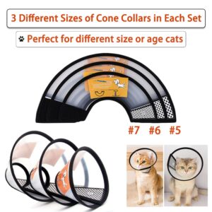 Konnfeir Cat Cone Collar 3PCS Adjustable Protective Collar for Pet Cat,Recovery E-Collar Wound Healing (3PCS)