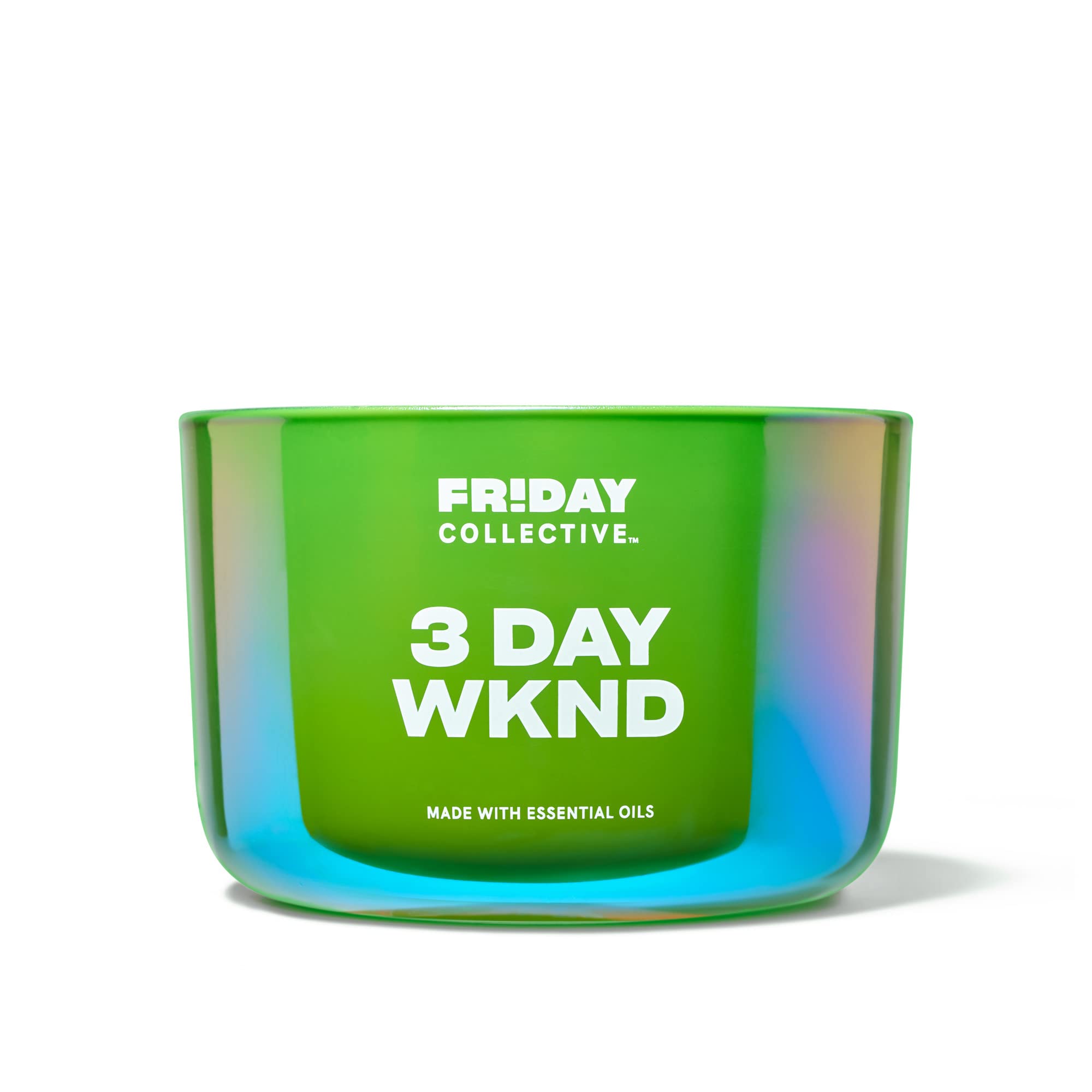 Friday Collective 3 Day Wknd Candle, Fruity Scented, Made with Essential Oils, 3 Wicks, 13.5 oz