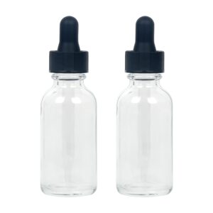 magic season boston round glass bottles (transparent/ 1 fl oz. with droppers/ 2 pcs)