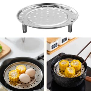 Round Stainless Steel Steamer Rack, Thicken 8.5" 9.33" 10.11" Inch Diameter Canner Steaming Rack Stand Cooking Ware Food Vegetable Steam Tray for Pressure Cooker Pot (3 Pack)