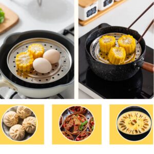 Round Stainless Steel Steamer Rack, Thicken 8.5" 9.33" 10.11" Inch Diameter Canner Steaming Rack Stand Cooking Ware Food Vegetable Steam Tray for Pressure Cooker Pot (3 Pack)