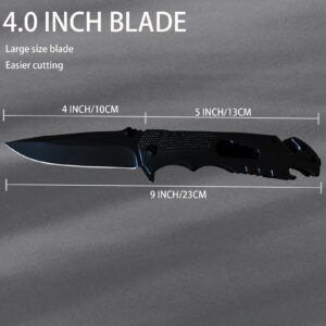 Foxwrta Pocket knife,Knives for Men Tactical with 7Cr17 Stainless Steel 3.95” Blade,EDC Pocket Knives with Clip for Camping,Fishing,Hunting,Survival and Outdoor Activities-Good for Mens Gift