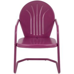 Northlight 34-Inch Outdoor Retro Tulip Armchair, Purple