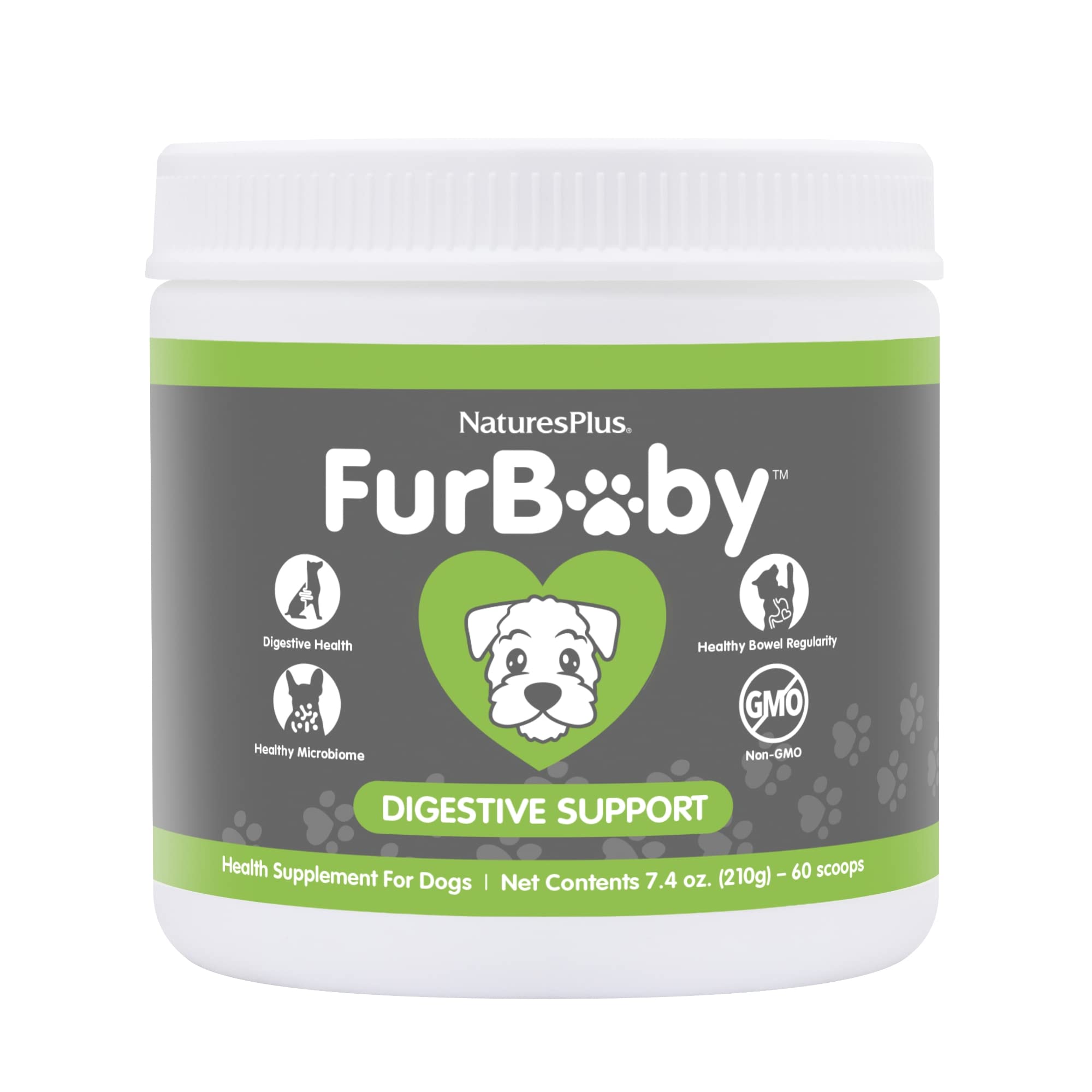 Natures Plus FurBaby Digestive Support for Dogs - 7.4 oz - Promotes Optimal Digestion - Non-GMO - 60 Servings