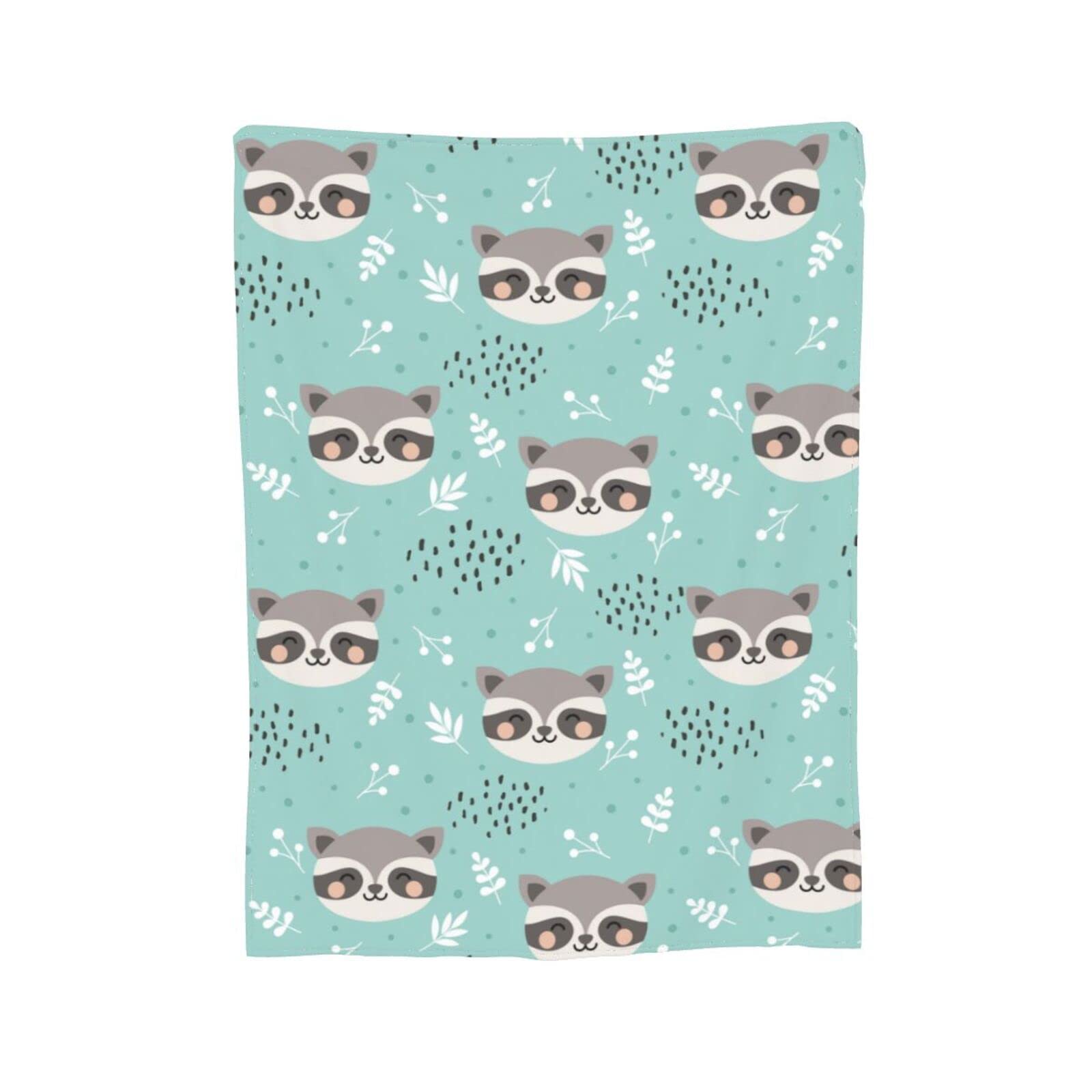 Raccoon Blanket, Super Soft Warm Bedding Cute Cartoon Throw Blankets for Couch Bedroom Bed Sofa Office, All Season Cozy Flannel Plush Blanket Gifts for Girls Boys Teens Adults, 60"X50"