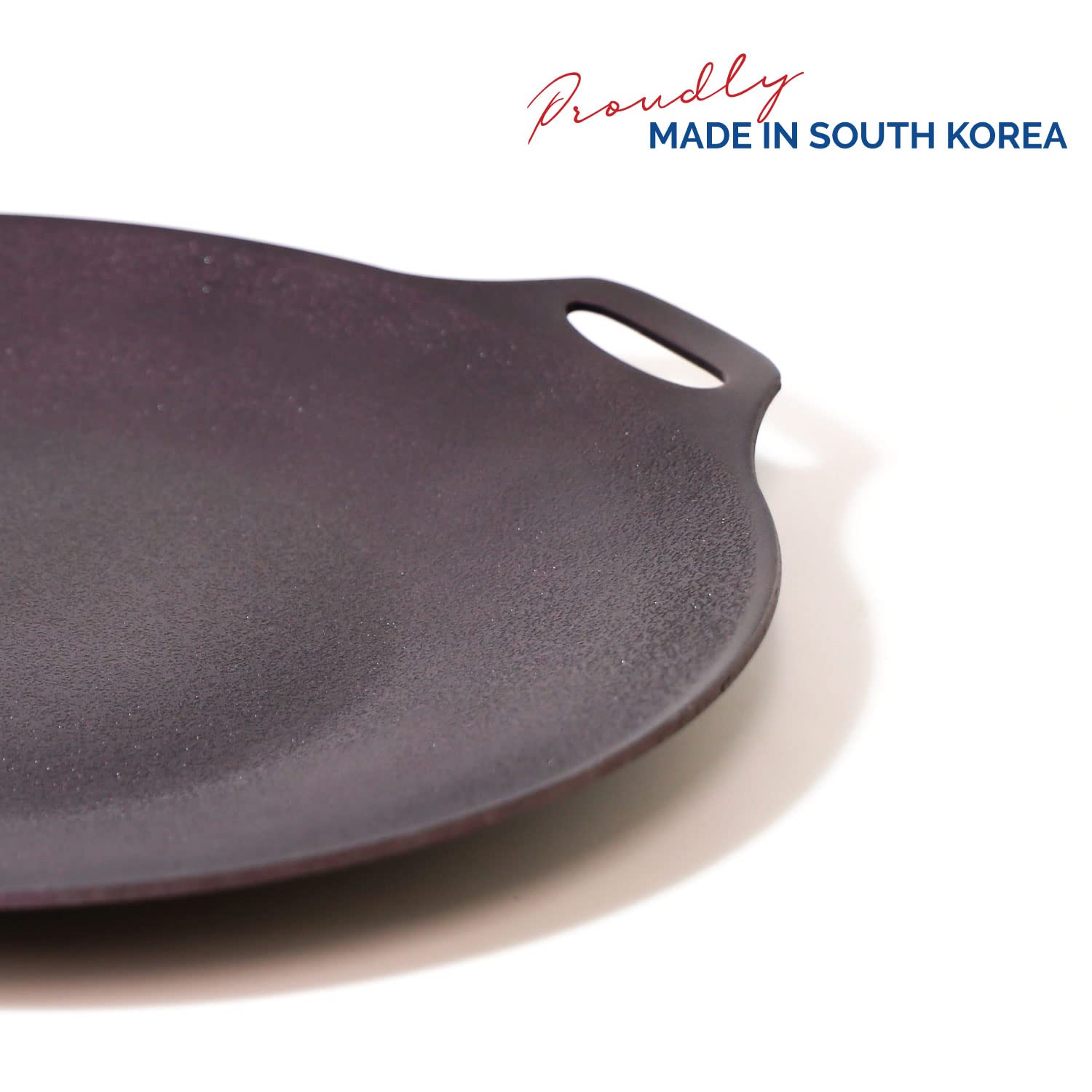 TECHEF - 14-inch Nonstick Round Griddle Grill Pan for Korean BBQ/Teppanyaki Pan, Tawa, Roti Pan/Induction Ready/Made in Korea (Purple)