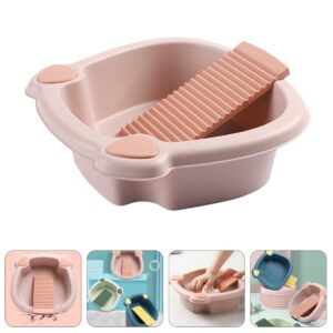 Toddmomy Laundry Basin 1set Washing Wash Hand for Laundry Dormitory Washboard Daily Delicate Scrubbing Board: Basin Clothing Home and Small Tub Clothes Board Portable Laundry Board