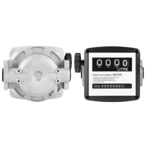 Fuel Meter, 1 Inch 4 Digital Gas Meter Counter Gauge for Measure Kerosene Gasoline, 1% High Accuracy