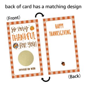 REWIDPARTY Fall Party Scratch Off Game Cards（32 PCS） Thankful for You Scratch Off Cards Thanksgiving Raffle Tickets Drawing Prizes for Family Kids Adults Thanksgiving Dinner Party Games Supplies