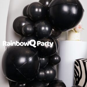 RainbowQ Party 78PCS Black Metallic Balloon Different Sizes 18/12/10/5 Inch Latex Shiny Chrome Helium Balloons Arch Garland Kit for Graduation Birthday Party Decorations