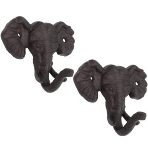 set of 2 elephant cast iron wall hanger hooks rack,vintage rustic decorative wall mounted coat hook metal clothes hanger