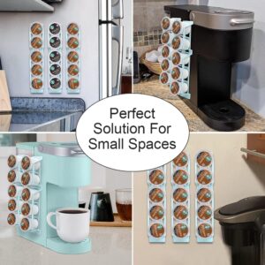 SUNGRACE K Cup Pod Organizer Holder for Keurig K-cup Coffee, Side Mount Storage Holders, Perfect for Small Counters (Blue, 3 Pack for 15 K Cups)