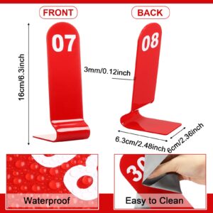 1-30 Table Numbers Restaurant Order Numbers Double Sided Acrylic Reception Number Stands Signs for Wedding Restaurant Seating Cafes Party Banquet (Red)