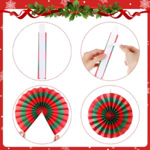 Outus Christmas Hanging Decorations Candy Paper Fans Peppermint Hanging Paper Fans Candy Cane Ceiling Wall Decor for Christmas Party Classroom Birthday Party(9 Pcs,Sweet)