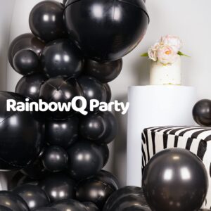 RainbowQ Party 78PCS Black Metallic Balloon Different Sizes 18/12/10/5 Inch Latex Shiny Chrome Helium Balloons Arch Garland Kit for Graduation Birthday Party Decorations