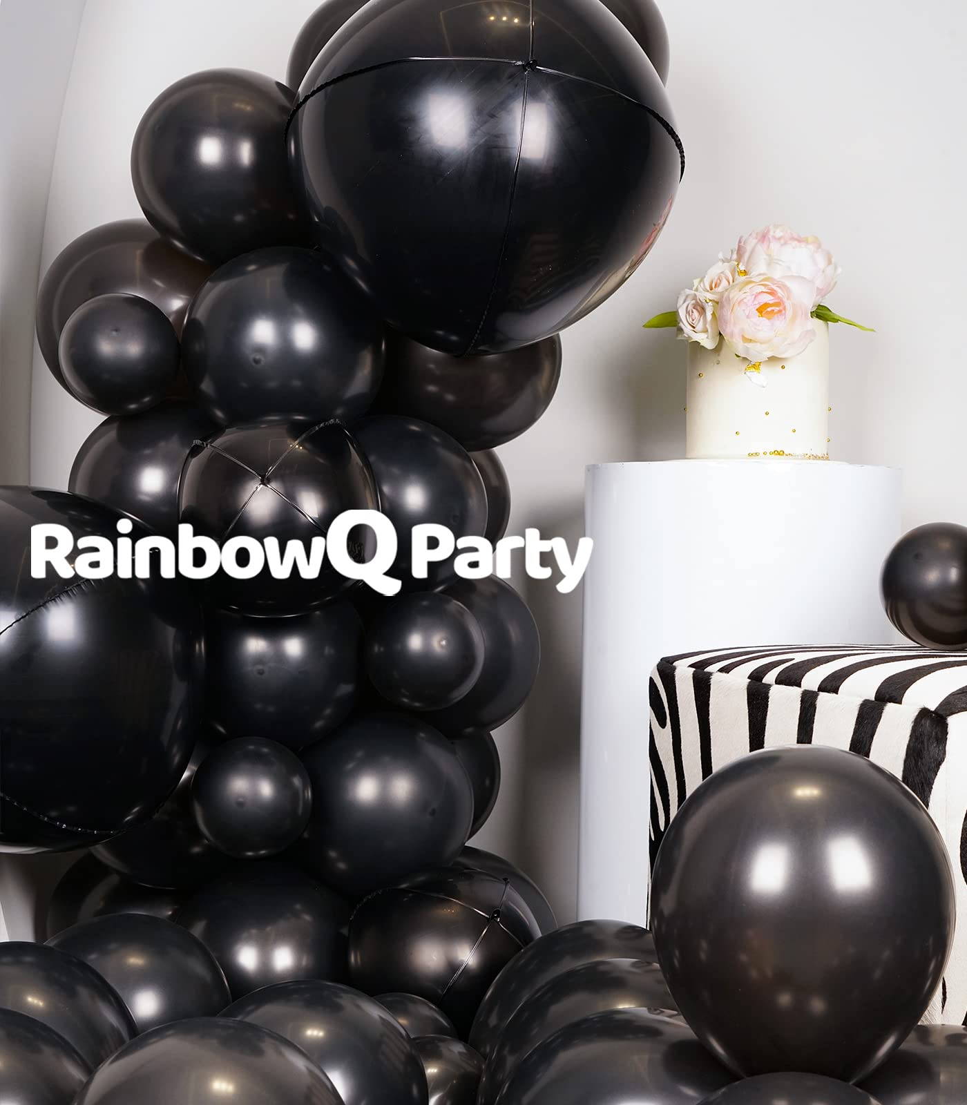 RainbowQ Party 78PCS Black Metallic Balloon Different Sizes 18/12/10/5 Inch Latex Shiny Chrome Helium Balloons Arch Garland Kit for Graduation Birthday Party Decorations