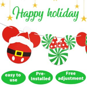 Mouse Christmas Tree Decorations Candy Garland for Merry Christmas Candy Cutouts Banner Decorations for Kids Birthday Party Baby Shower Decorations